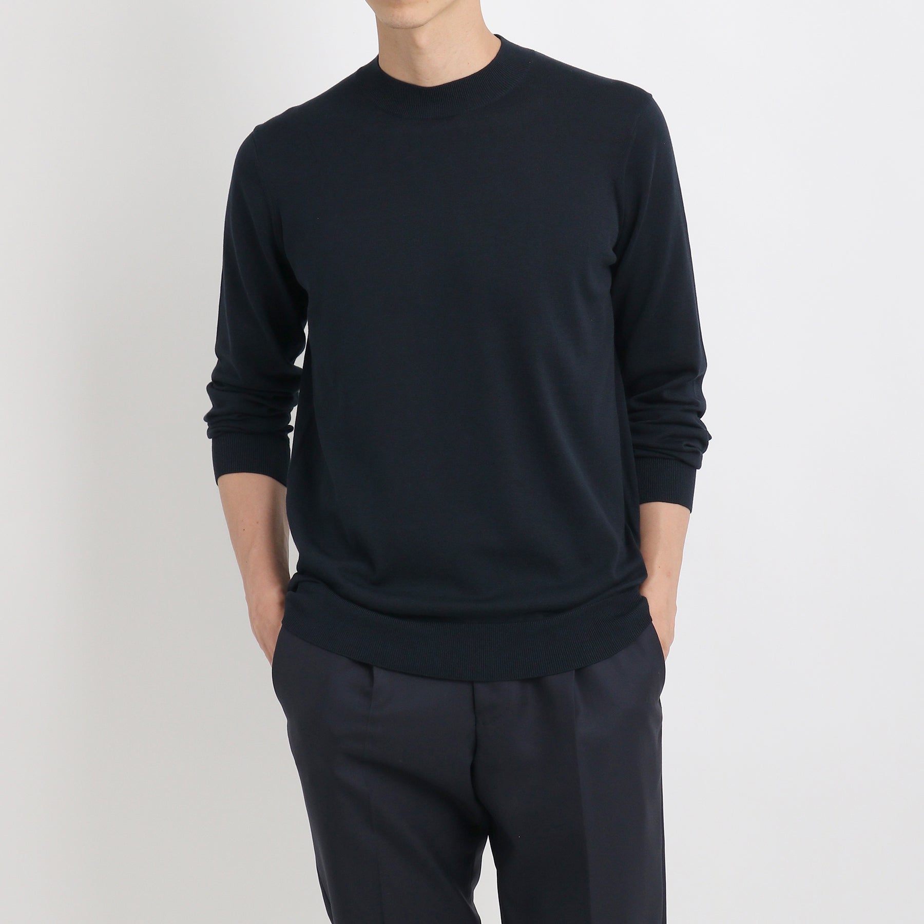 スビンプラチナム モックネックニット ネイビー | ＋CLOTHET ONLINE