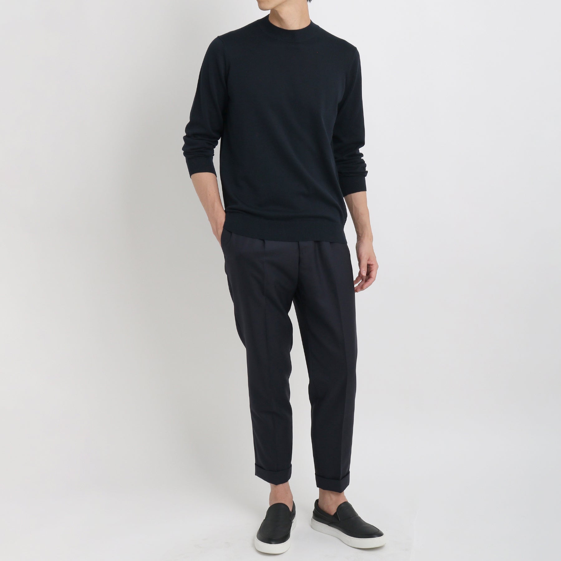 スビンプラチナム モックネックニット ネイビー | ＋CLOTHET ONLINE