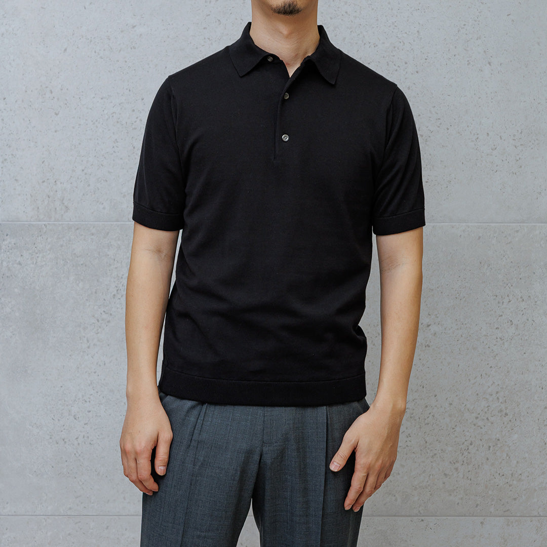 スビンプラチナム ニットポロシャツ ブラック | ＋CLOTHET ONLINE