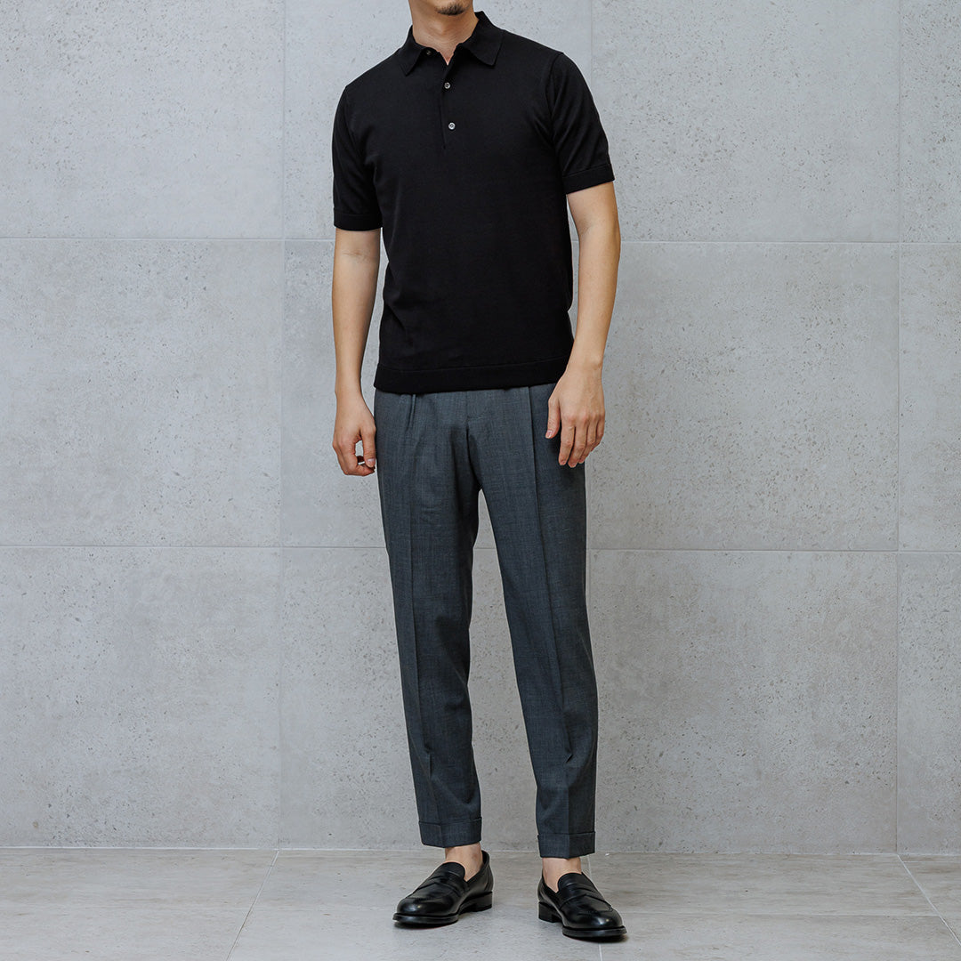 【Renewal】Knit Polo-shirt Color: Black