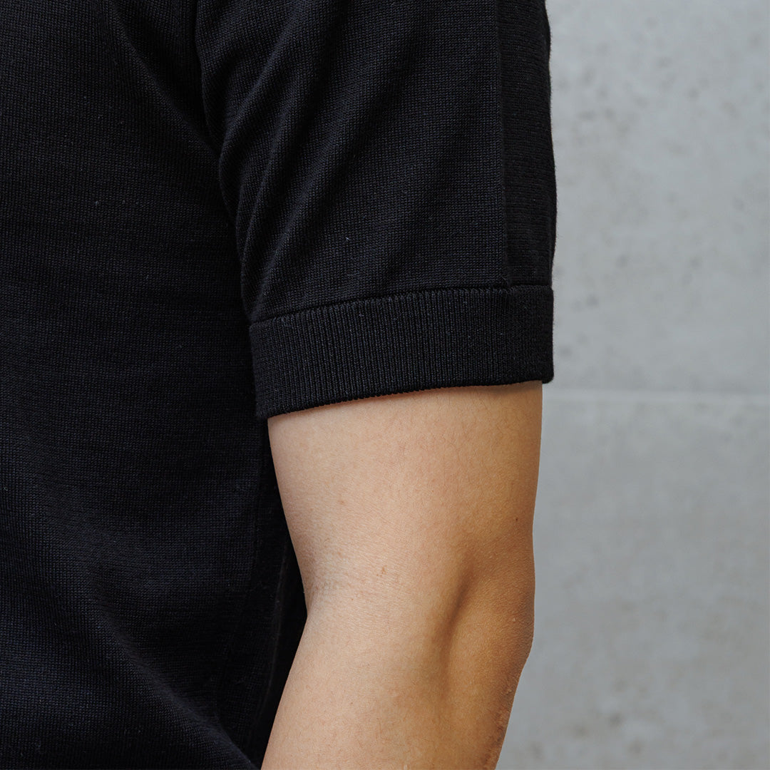 【Renewal】Knit Polo-shirt Color: Black