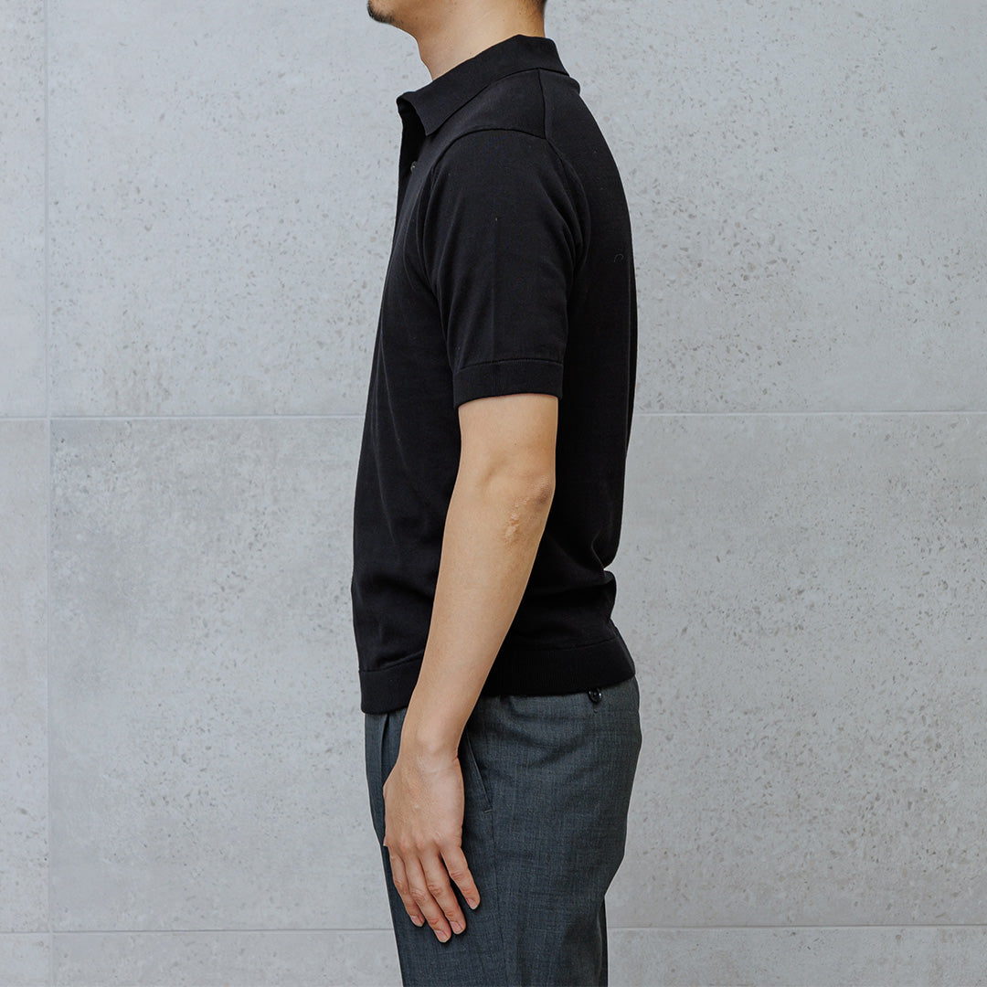 【Renewal】Knit Polo-shirt Color: Black