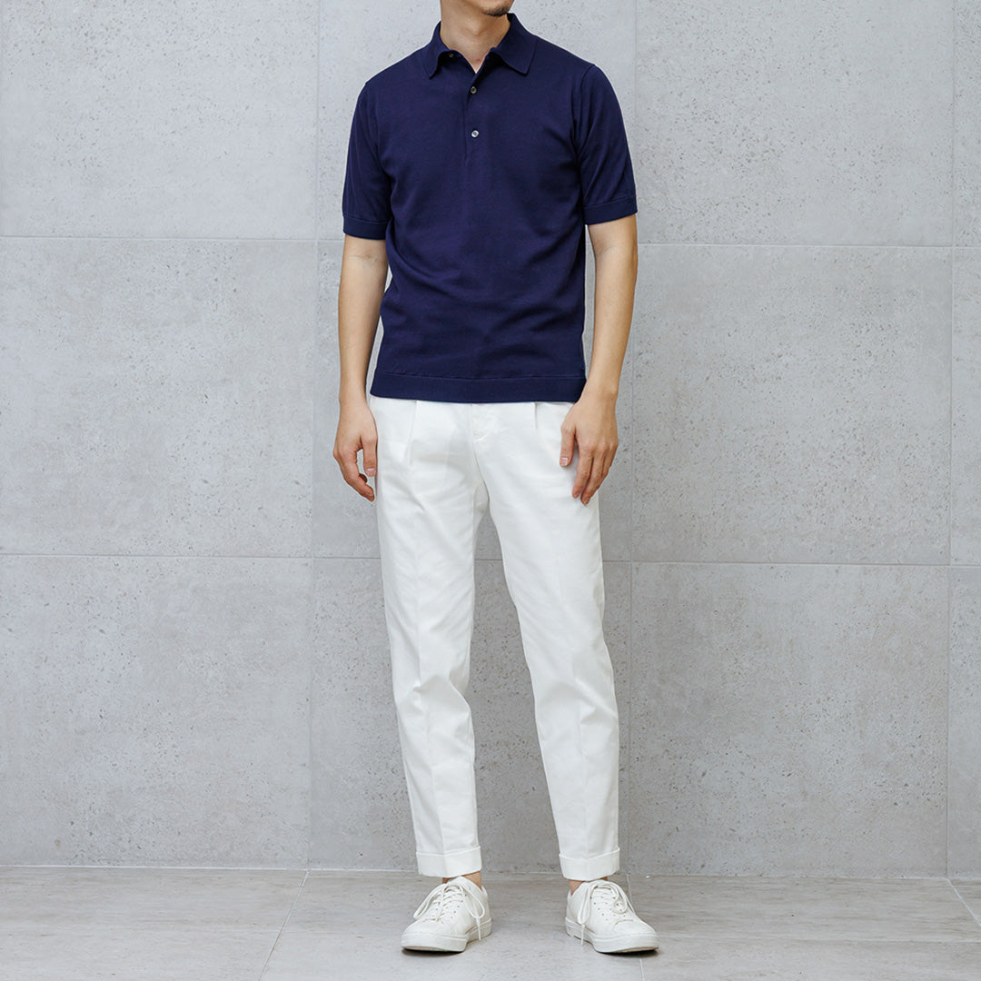 【Renewal】Knit Polo-shirt Color: Deep Blue