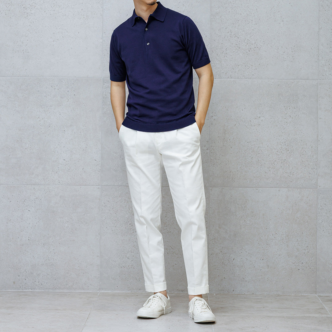 【Renewal】Knit Polo-shirt Color: Deep Blue