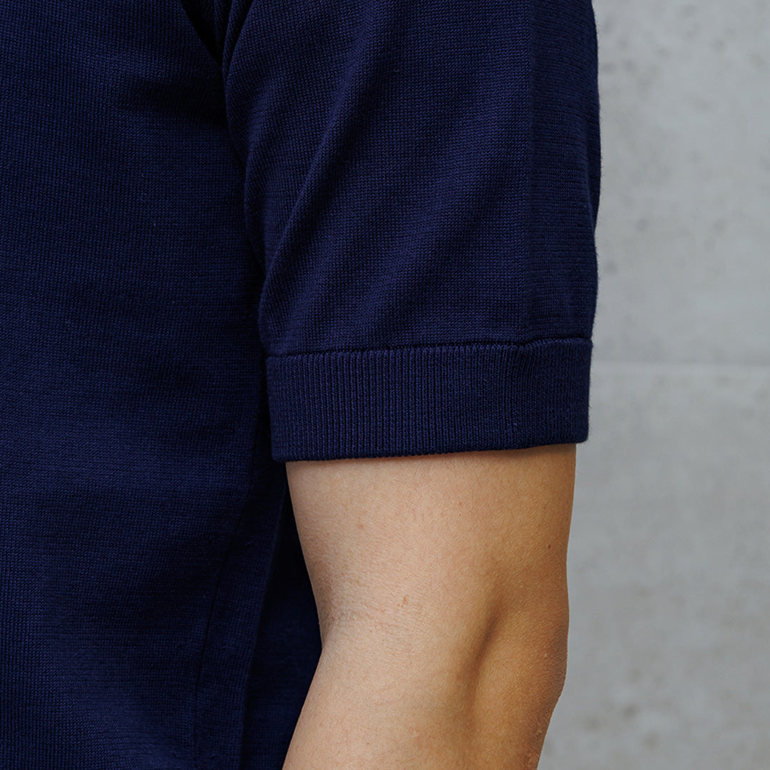 【Renewal】Knit Polo-shirt Color: Deep Blue