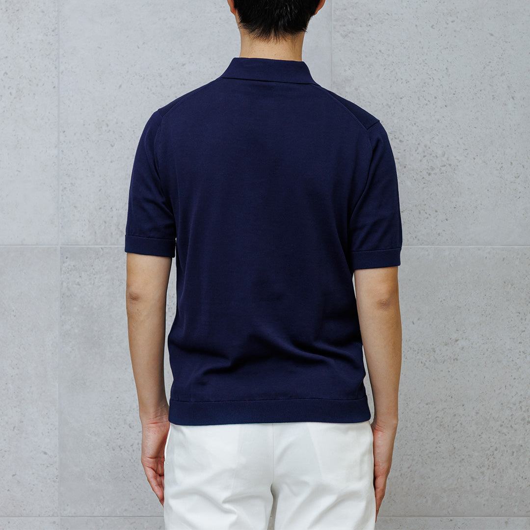【Renewal】Knit Polo-shirt Color: Deep Blue