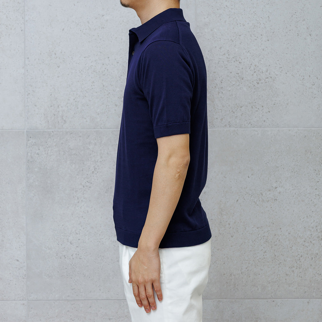 【Renewal】Knit Polo-shirt Color: Deep Blue