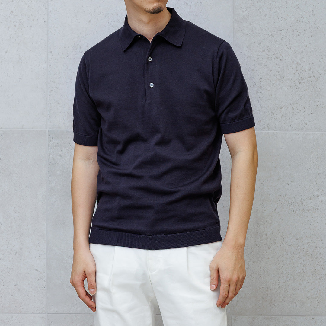 【Renewal】Knit Polo-shirt Color: Navy
