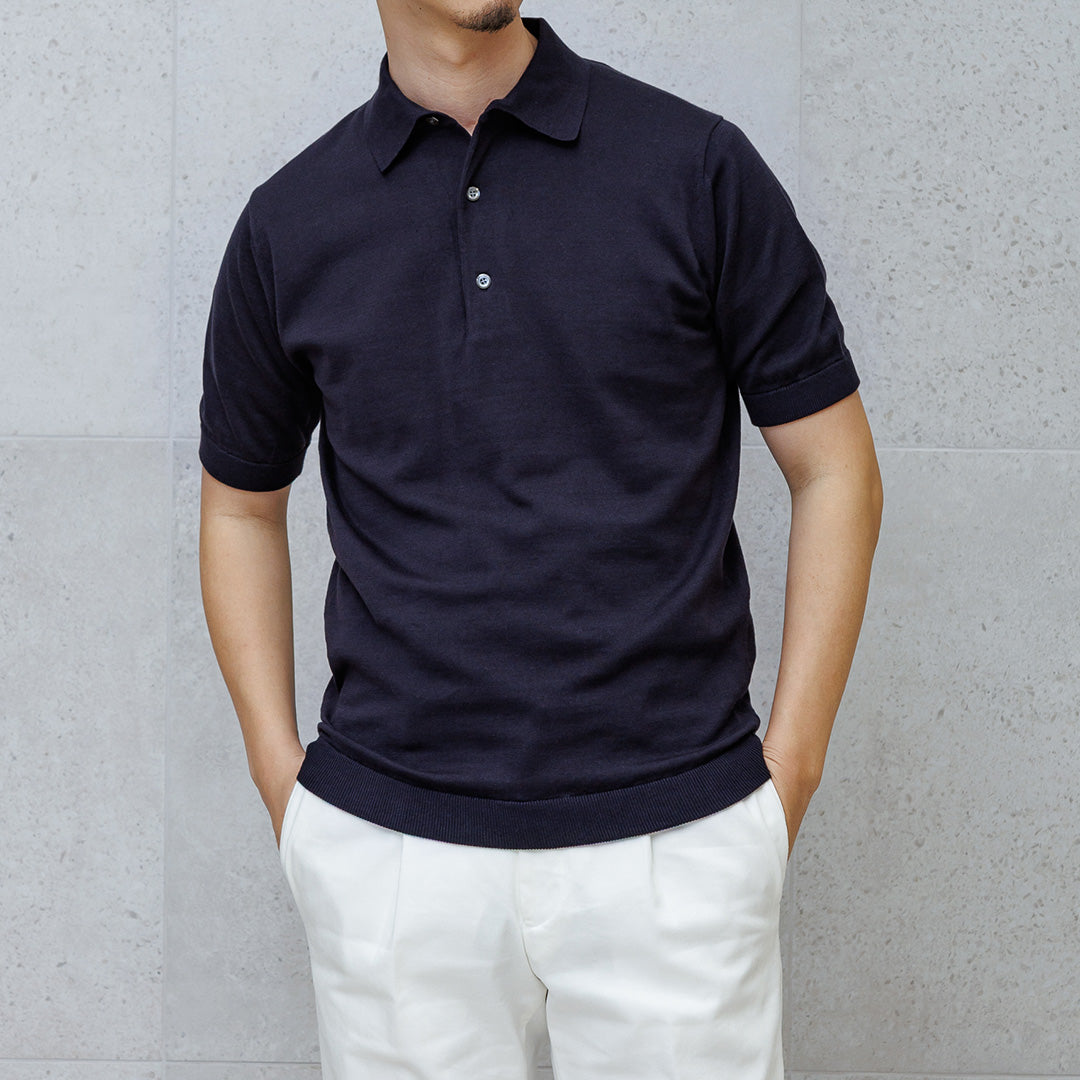 スビンプラチナム ニットポロシャツ ネイビー | ＋CLOTHET ONLINE