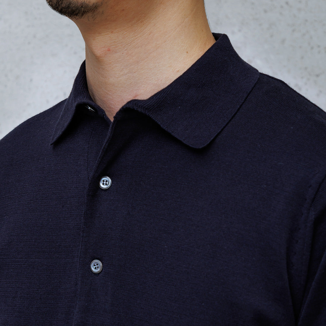 【Renewal】Knit Polo-shirt Color: Navy