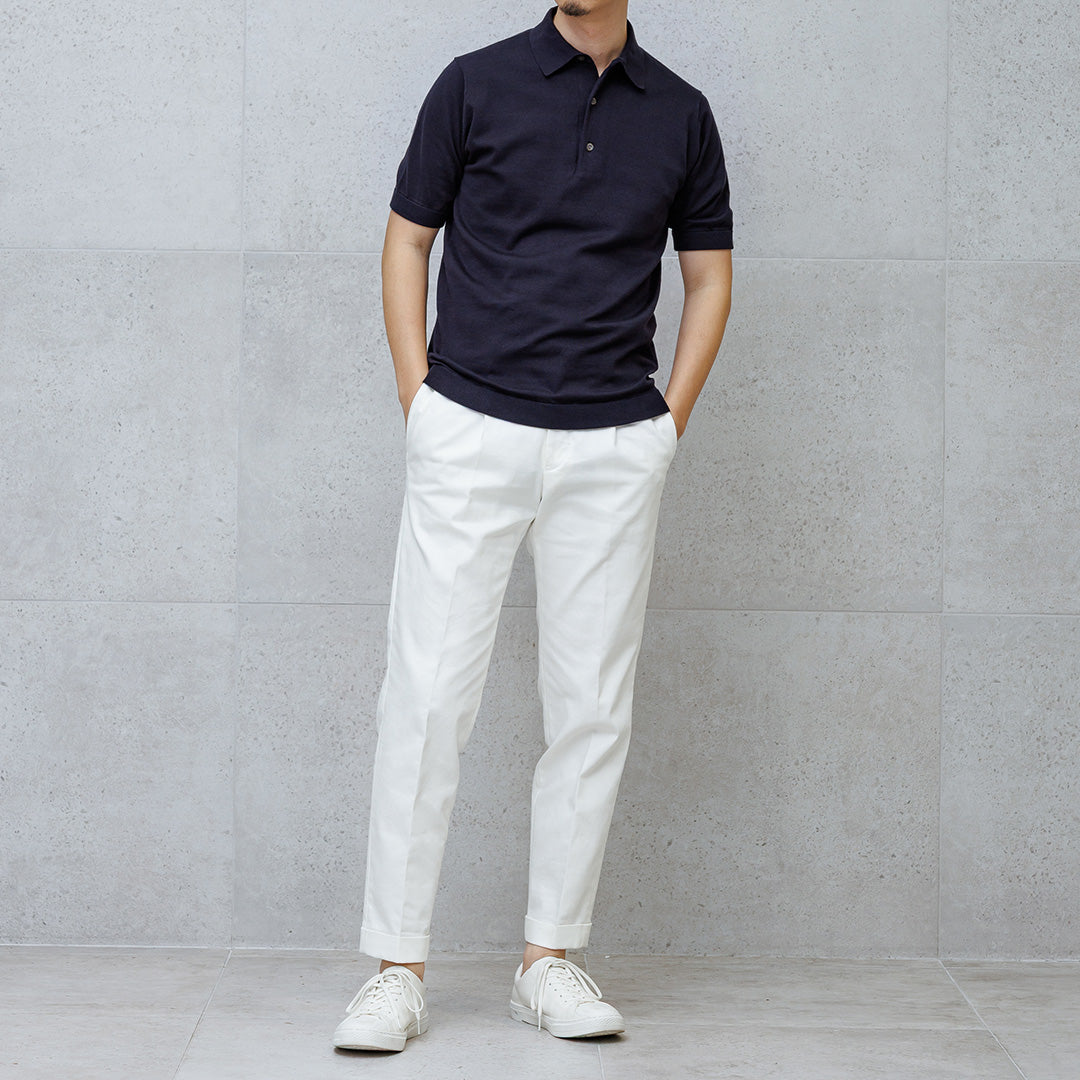 【Renewal】Knit Polo-shirt Color: Navy
