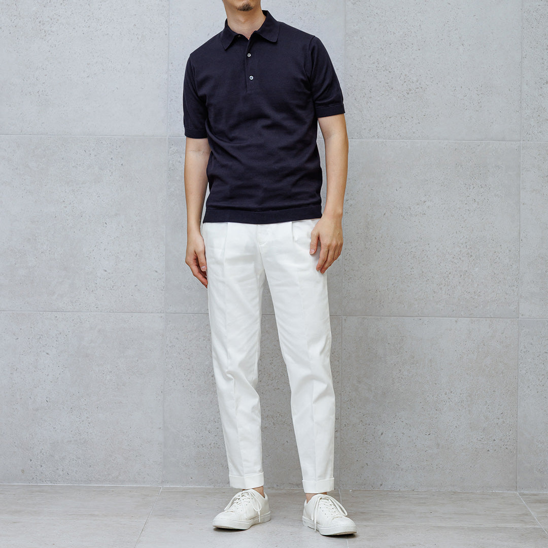 【Renewal】Knit Polo-shirt Color: Navy