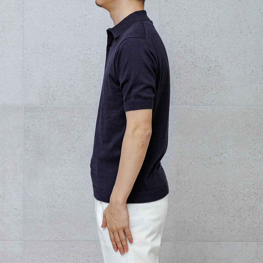 【Renewal】Knit Polo-shirt Color: Navy