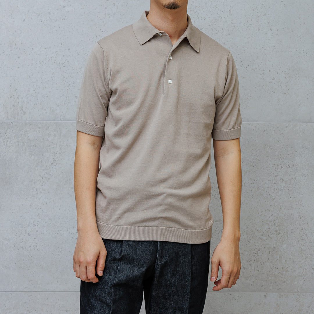 【Renewal】Knit Polo-shirt Color: Sand
