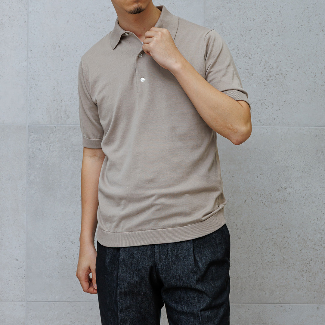 スビンプラチナム ニットポロシャツ サンド | ＋CLOTHET ONLINE