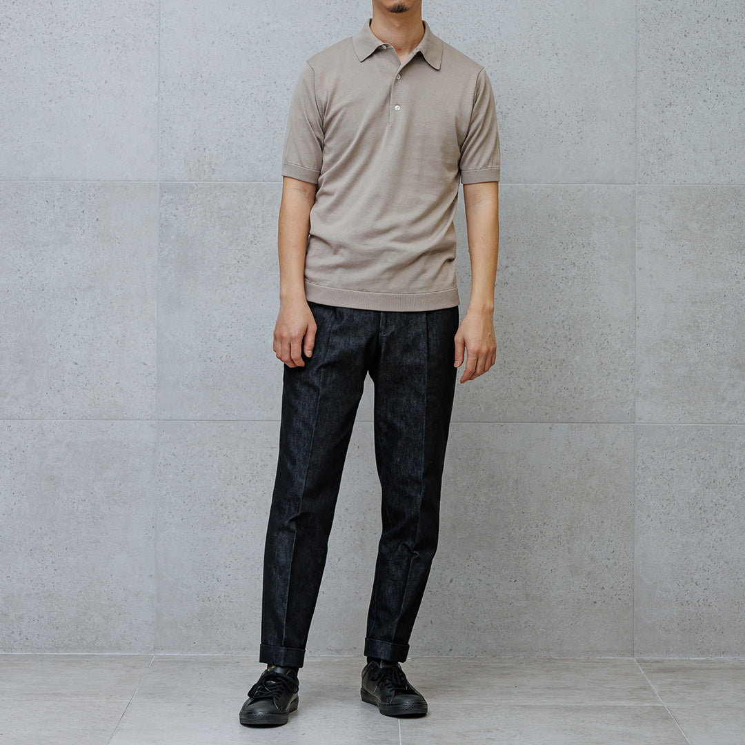 【Renewal】Knit Polo-shirt Color: Sand