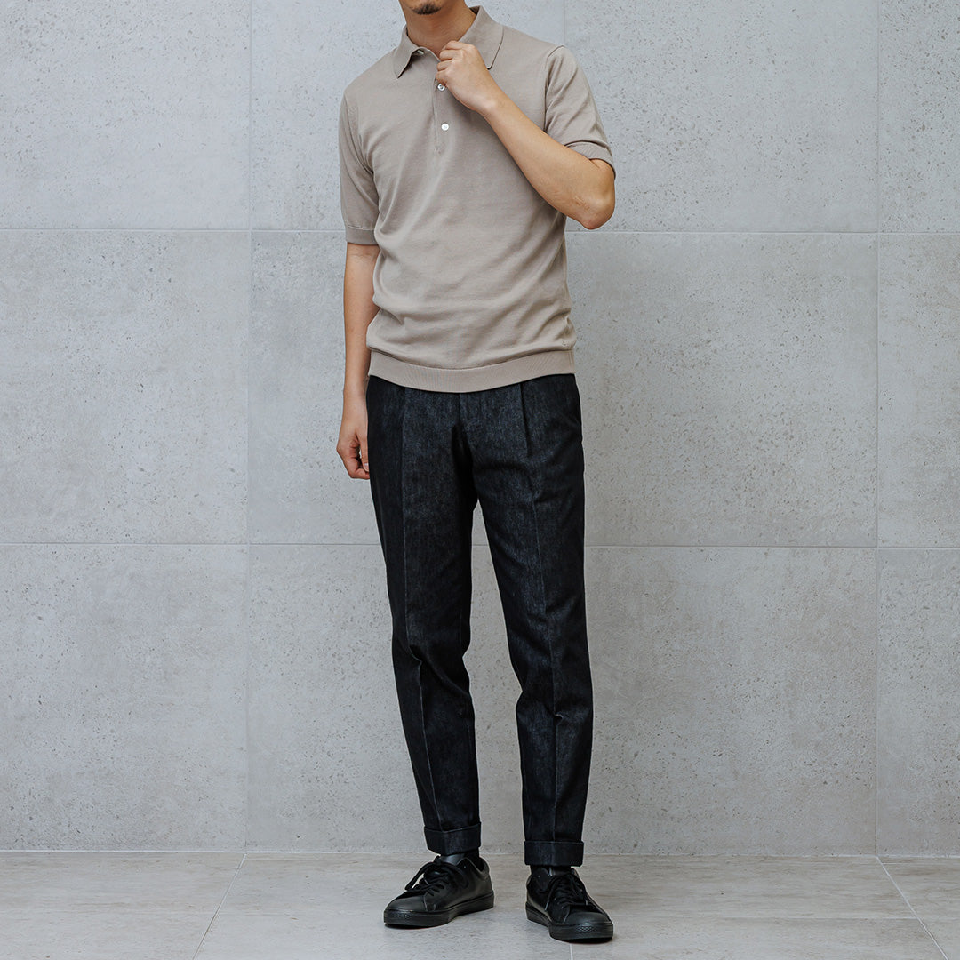 スビンプラチナム ニットポロシャツ サンド | ＋CLOTHET ONLINE
