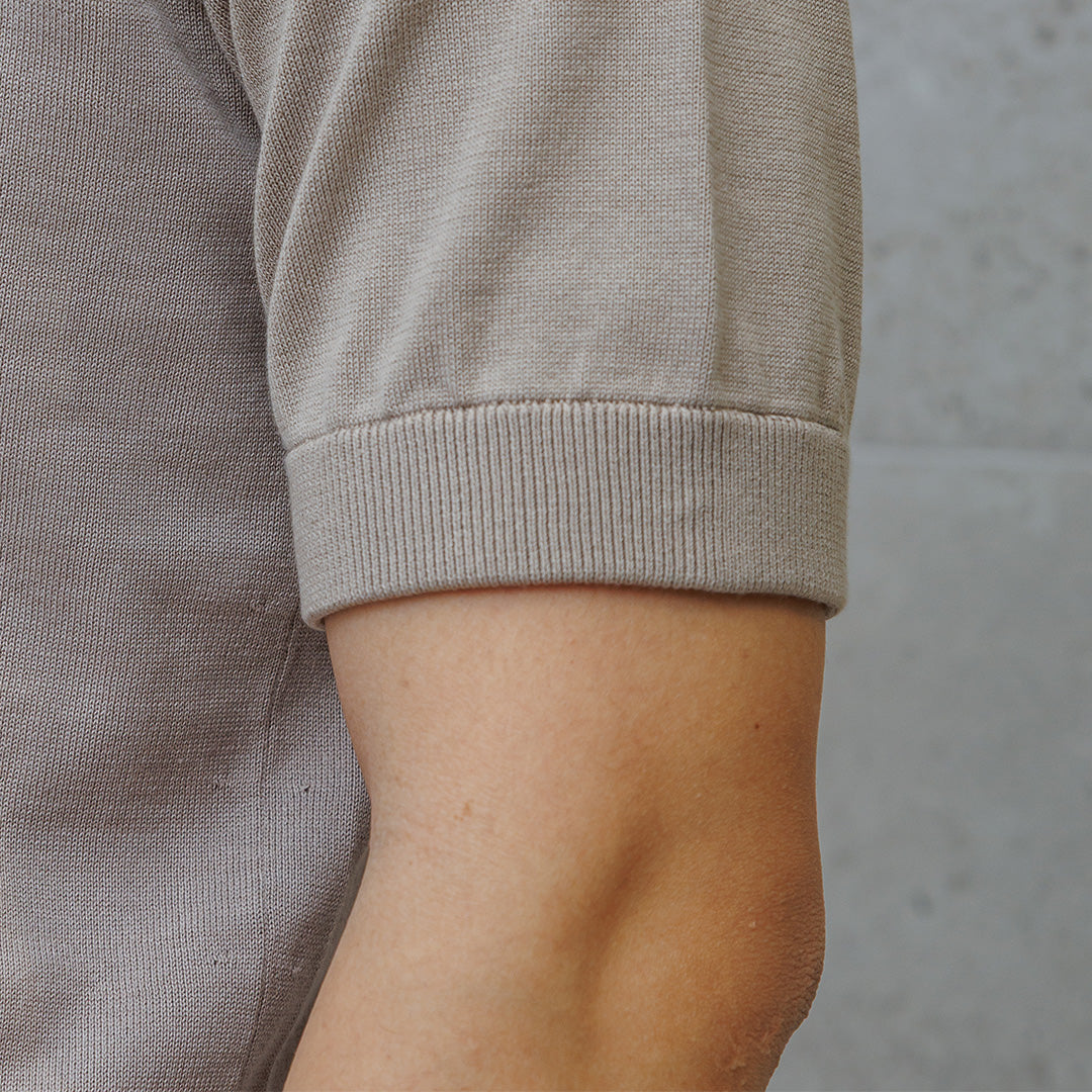 【Renewal】Knit Polo-shirt Color: Sand