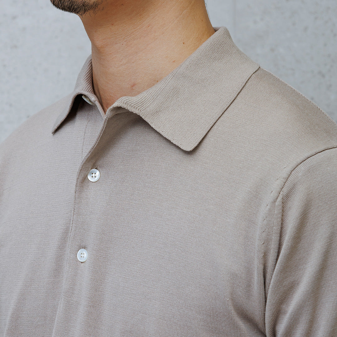 【Renewal】Knit Polo-shirt Color: Sand