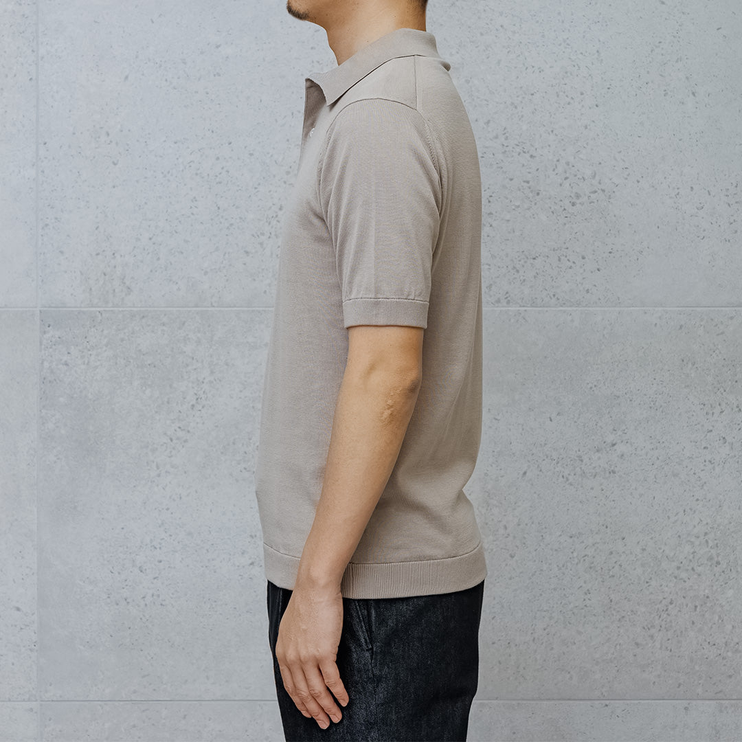 【Renewal】Knit Polo-shirt Color: Sand