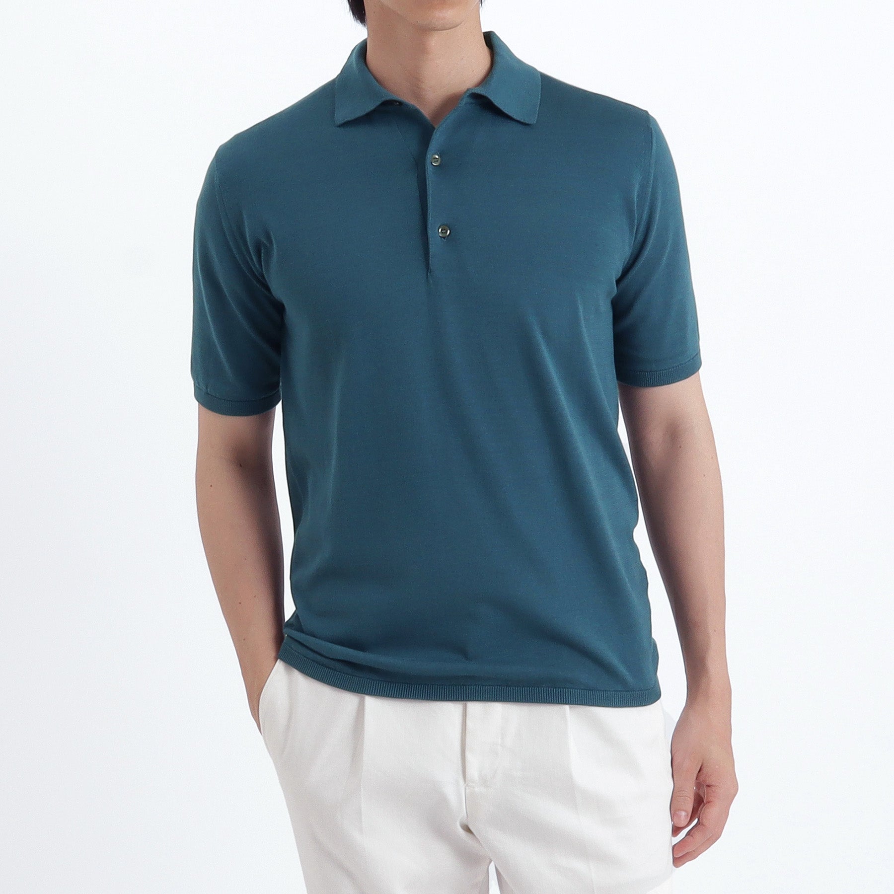 スビンプラチナム ニットポロシャツ ディープシー | ＋CLOTHET ONLINE