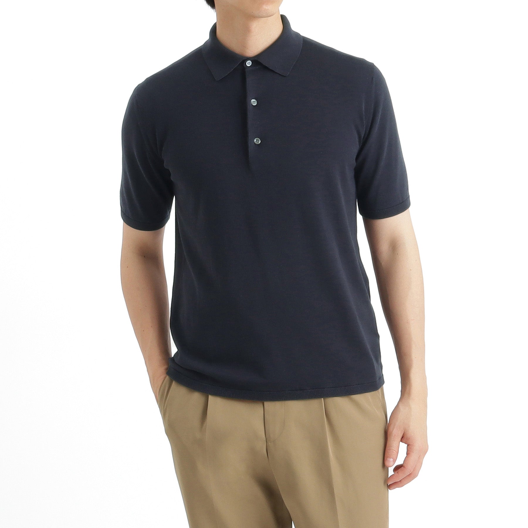 スビンプラチナム ニットポロシャツ ネイビー | ＋CLOTHET ONLINE