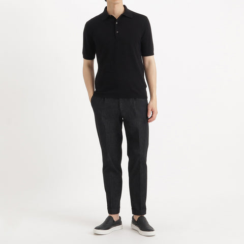 Knit Polo-shirt Color: Black