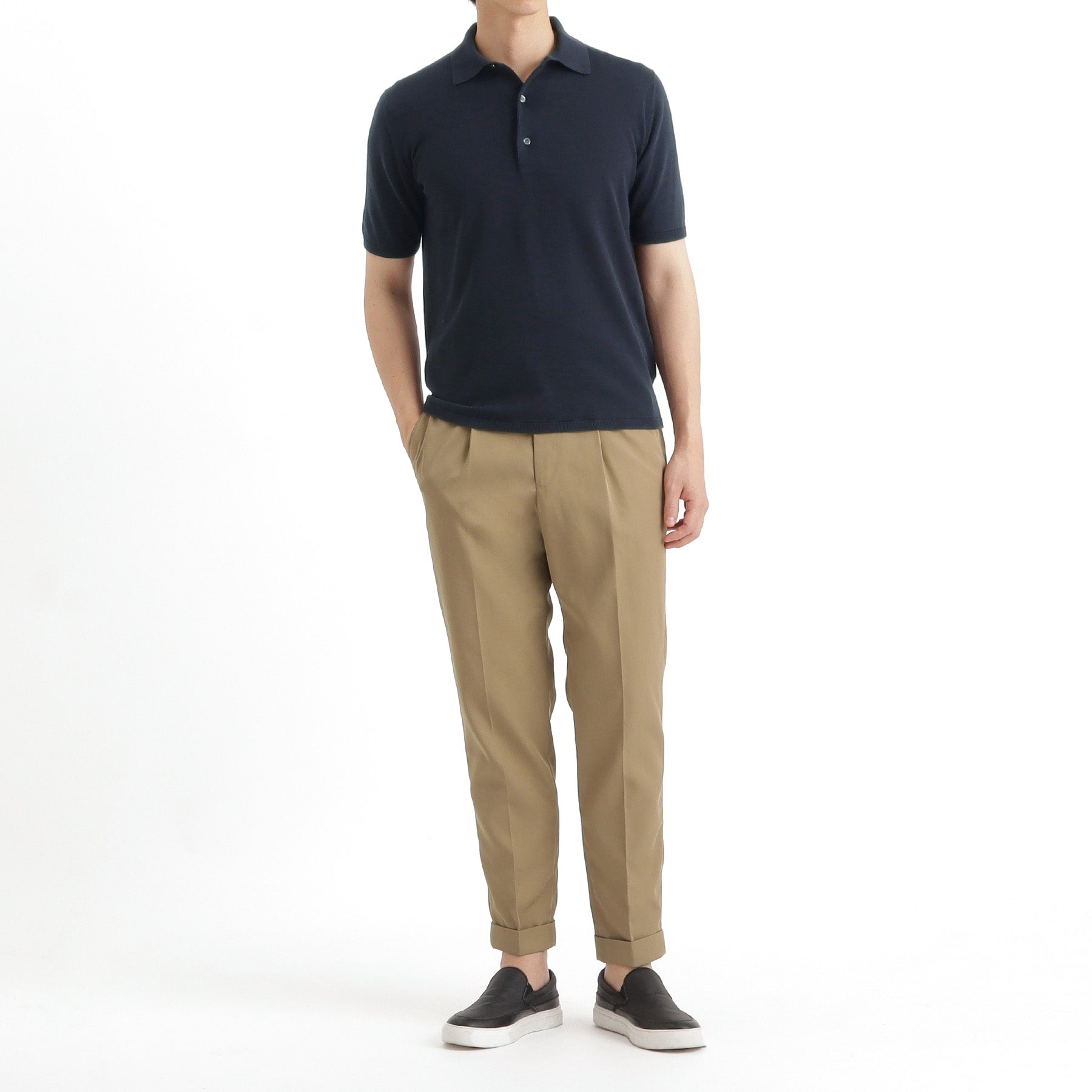 スビンプラチナム ニットポロシャツ ネイビー | ＋CLOTHET ONLINE