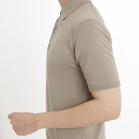 SULLEN KNIT POLO SHIRT ニットポロ 短丈 Buy Grey Regular Fit 100% Cotton Long Sleeve Textured Knit