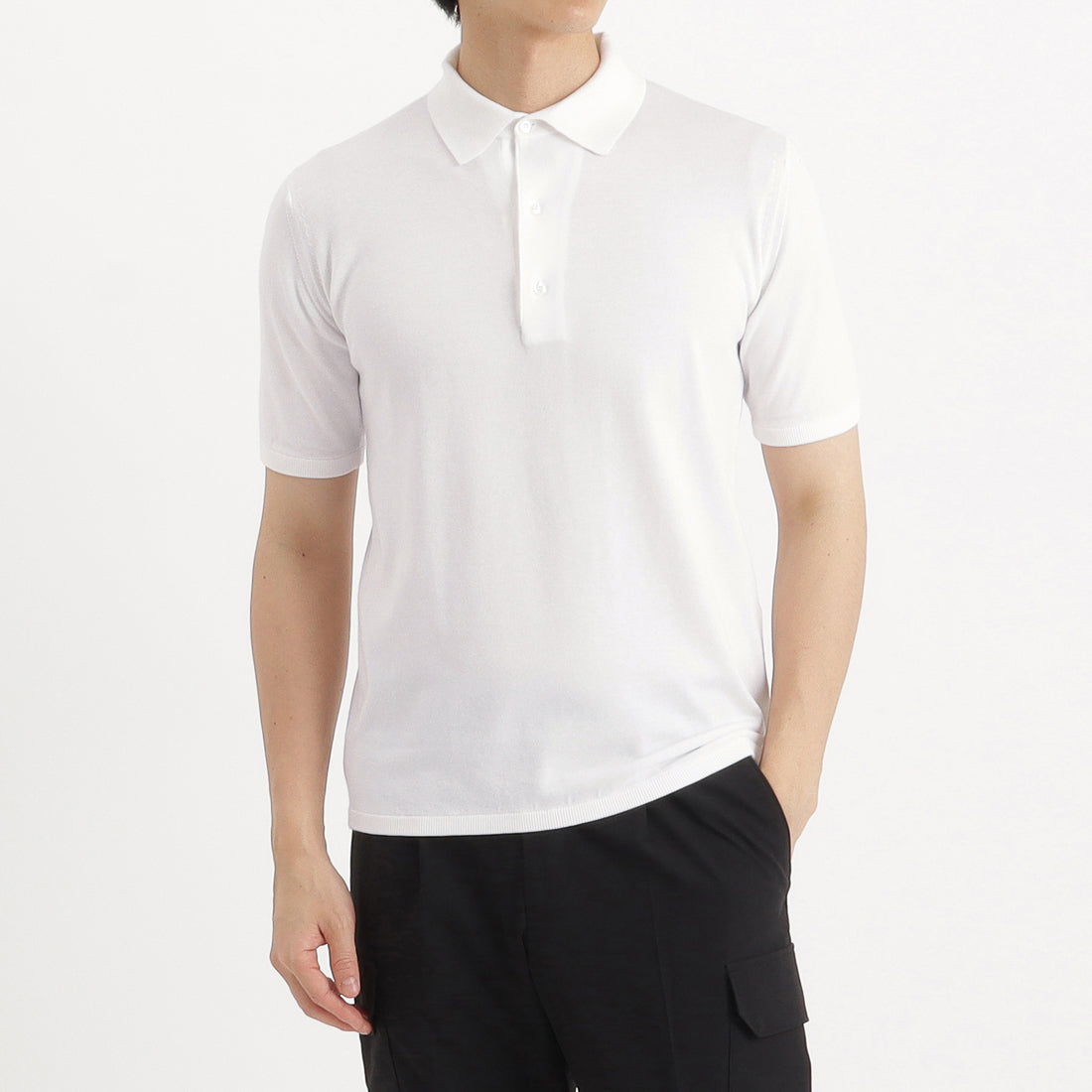 スビンプラチナム ニットポロシャツ ホワイト | ＋CLOTHET ONLINE