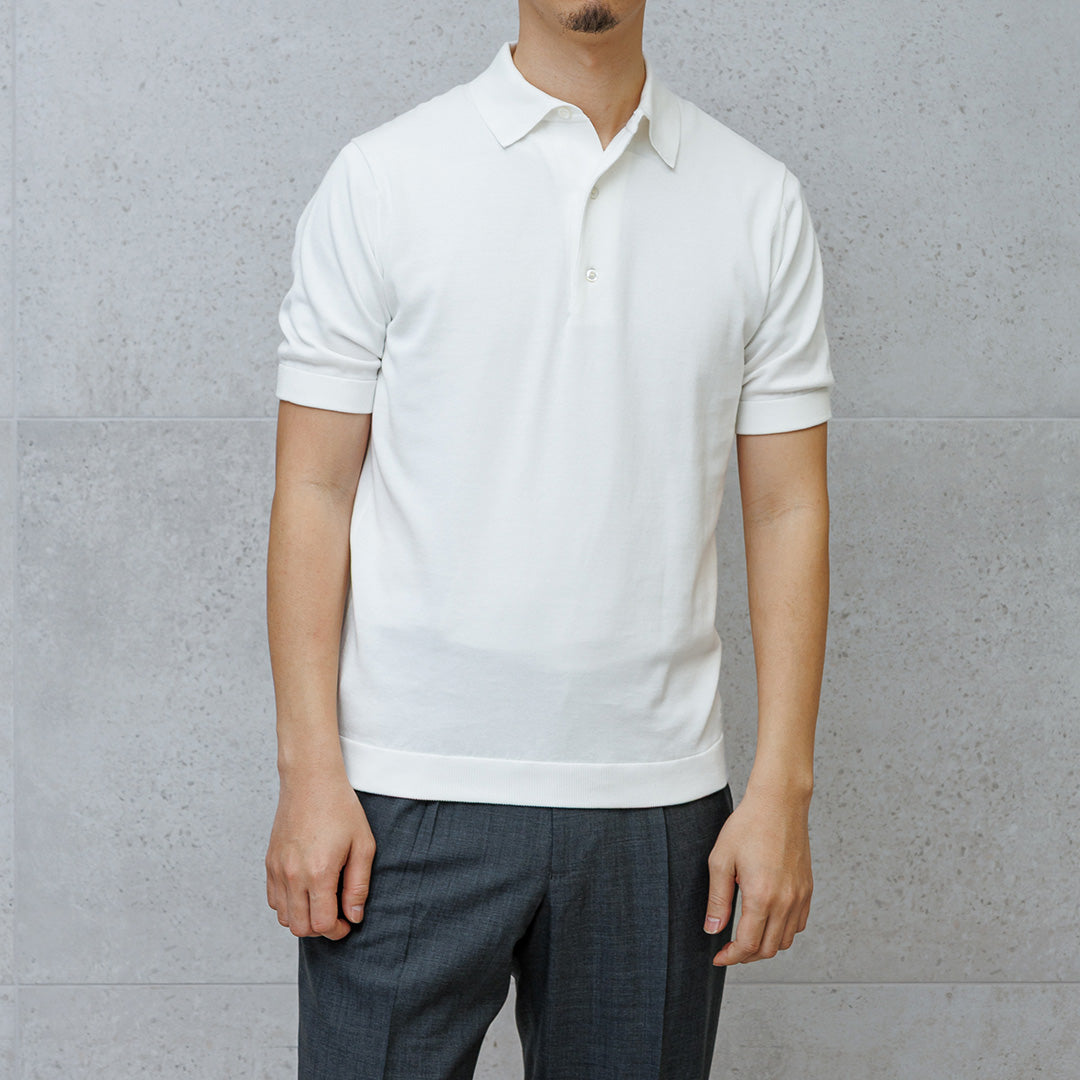 【Renewal】Knit Polo-shirt Color: White