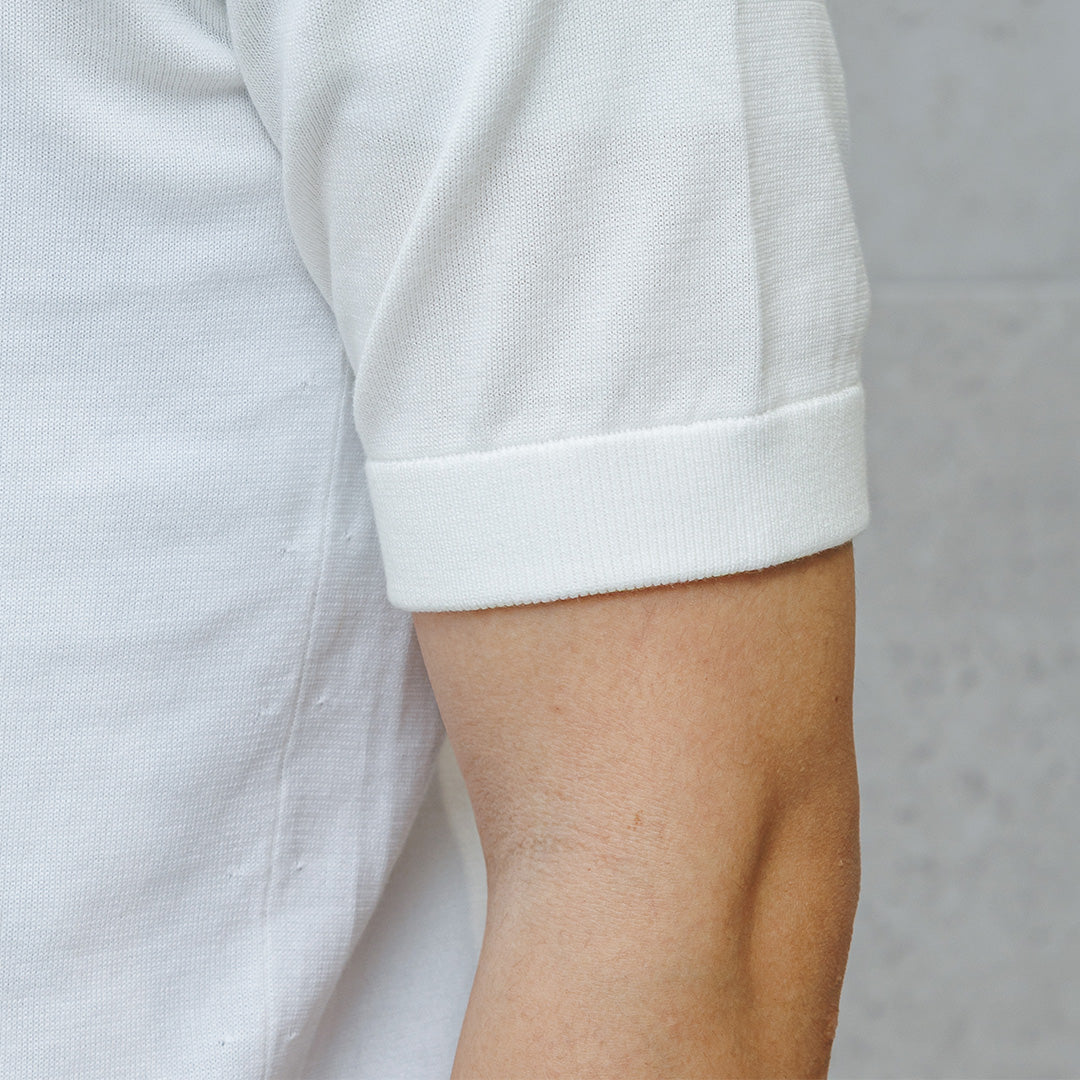 【Renewal】Knit Polo-shirt Color: White