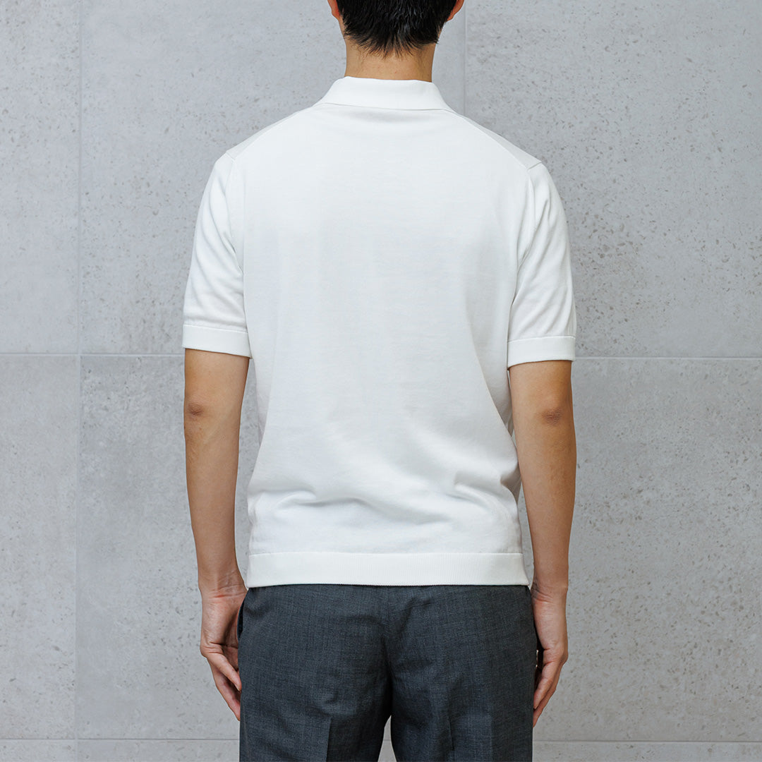 【Renewal】Knit Polo-shirt Color: White