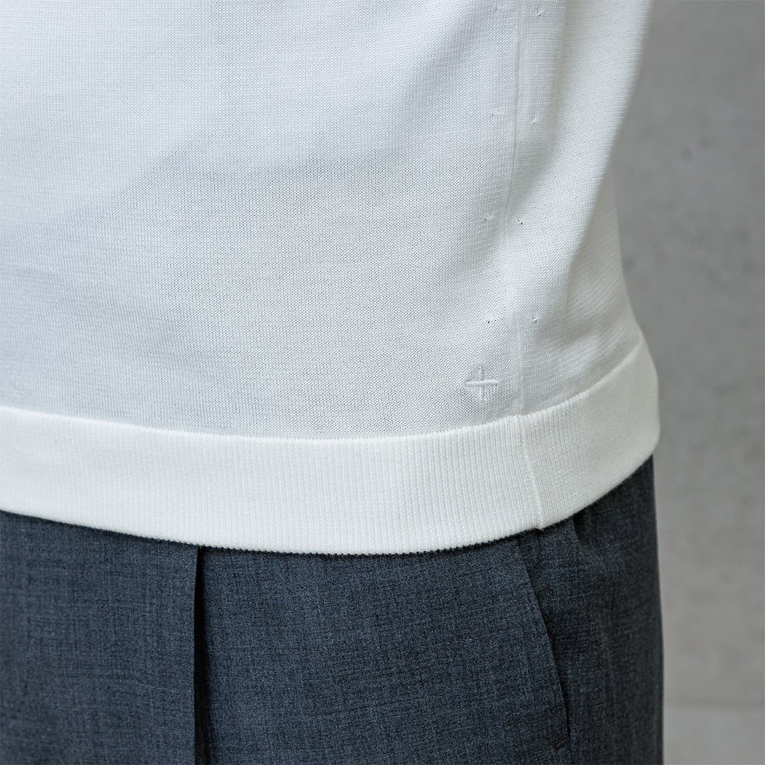 【Renewal】Knit Polo-shirt Color: White