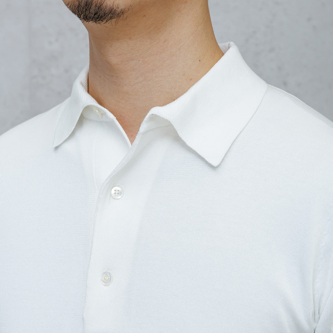 【Renewal】Knit Polo-shirt Color: White