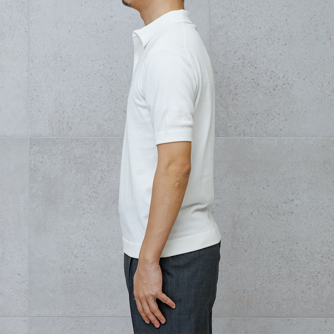【Renewal】Knit Polo-shirt Color: White