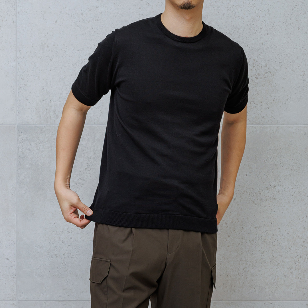 【Renewal】Knit T-shirt Color: Black