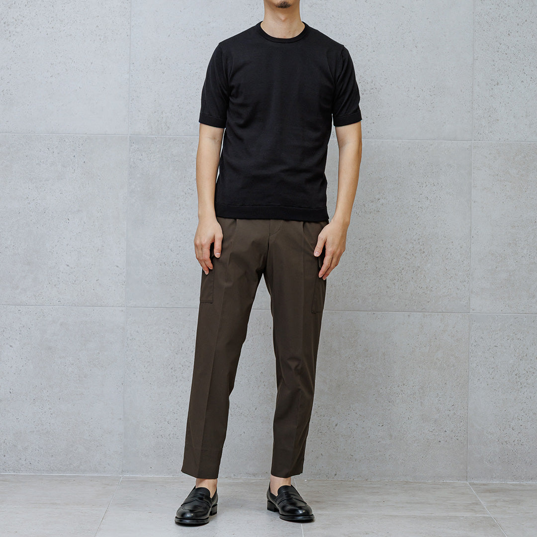 【Renewal】Knit T-shirt Color: Black