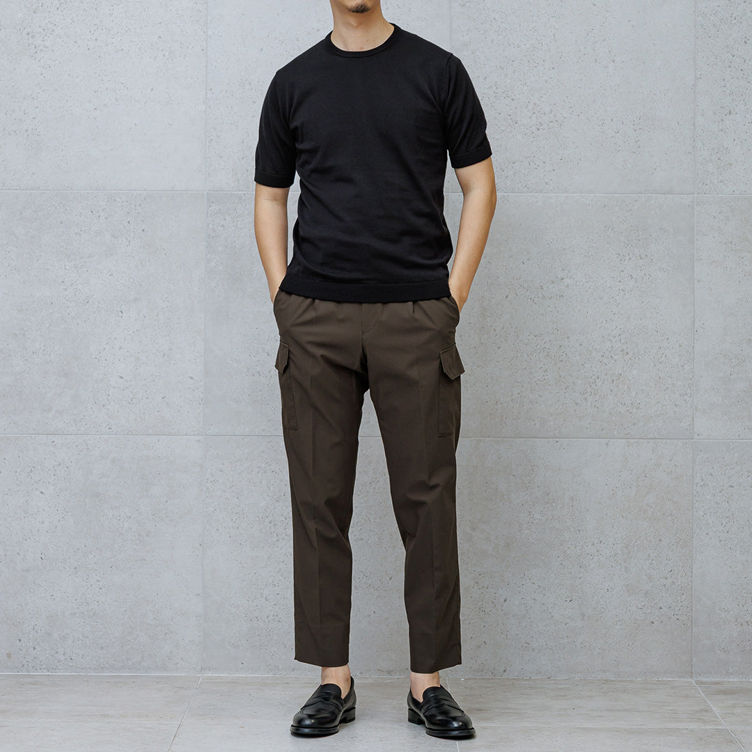 【Renewal】Knit T-shirt Color: Black