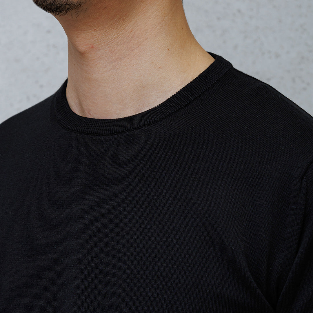 【Renewal】Knit T-shirt Color: Black