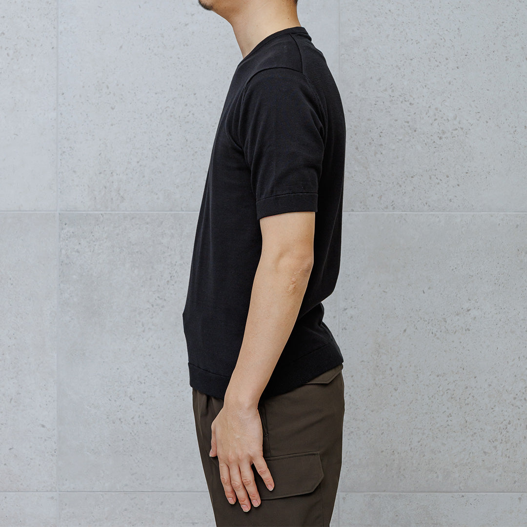 【Renewal】Knit T-shirt Color: Black