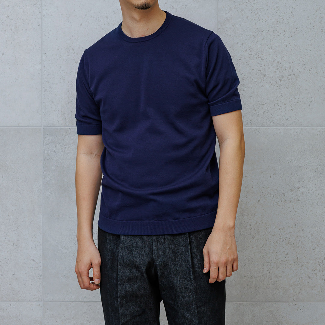 【Renewal】Knit T-shirt Color: Deep Blue