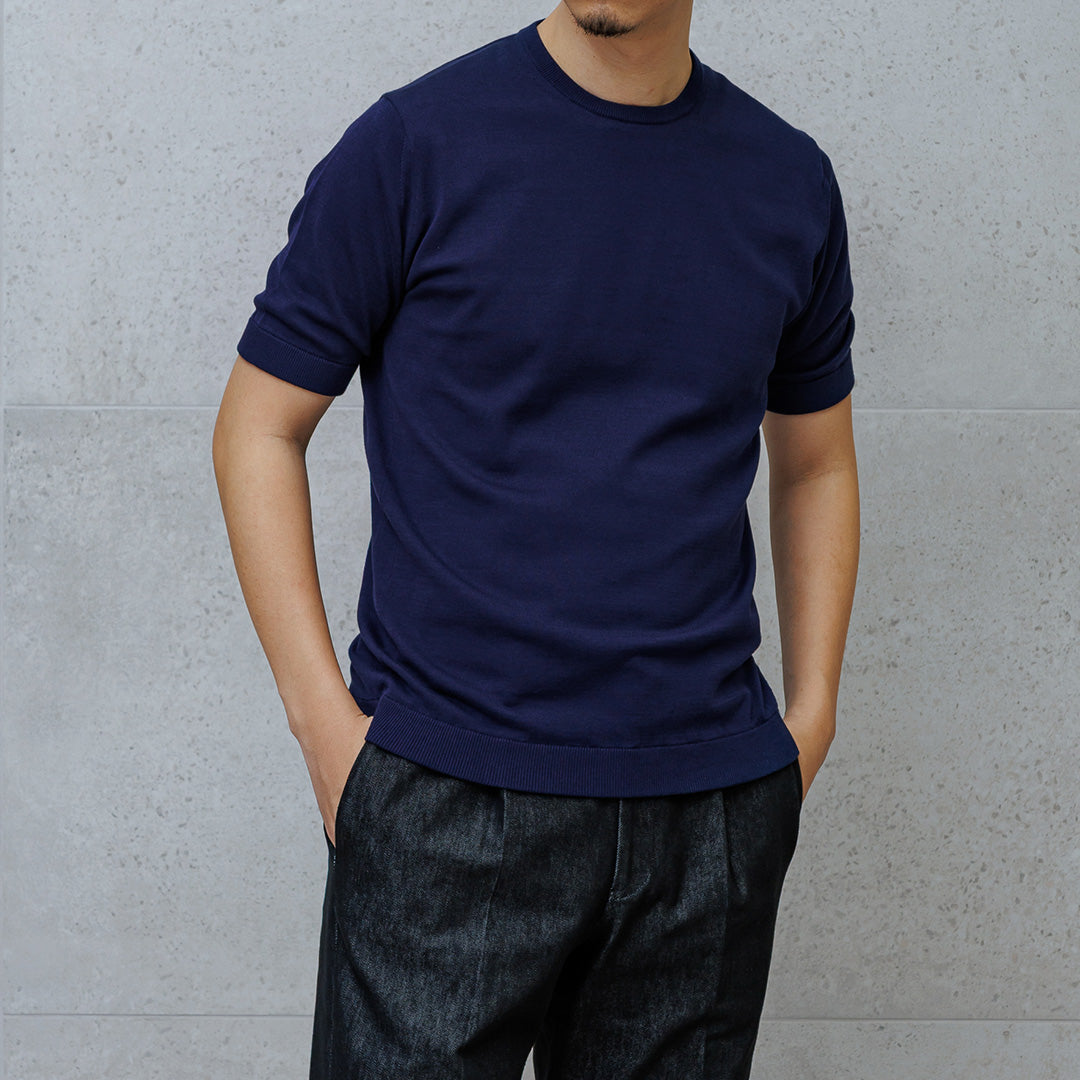 【Renewal】Knit T-shirt Color: Deep Blue