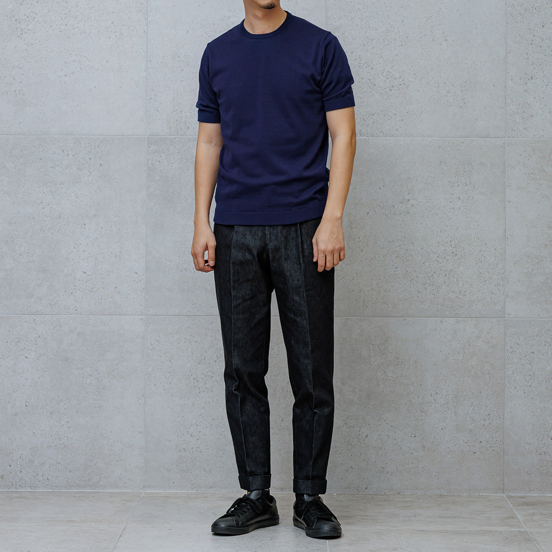 【Renewal】Knit T-shirt Color: Deep Blue