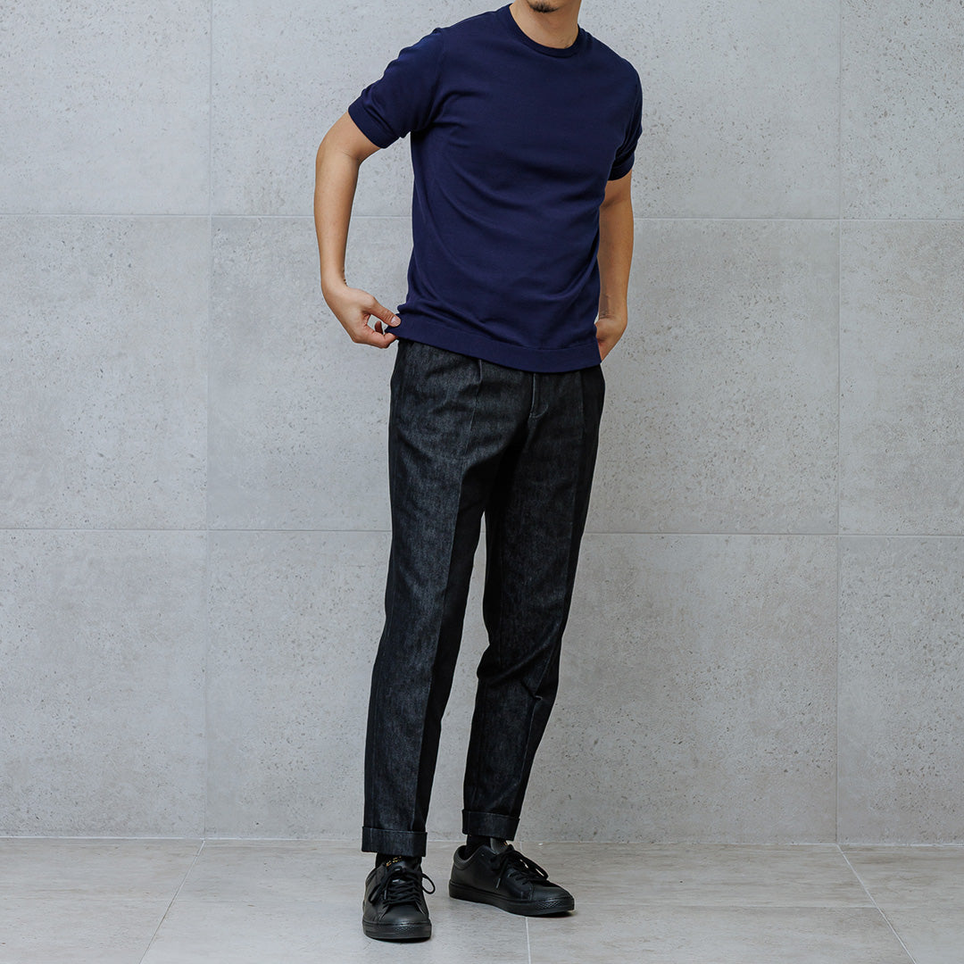 【Renewal】Knit T-shirt Color: Deep Blue