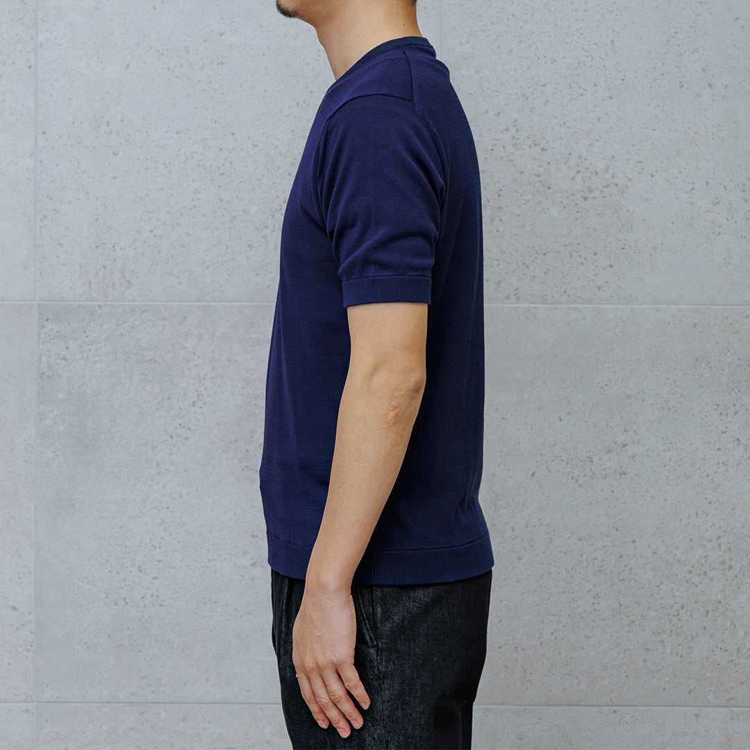 【Renewal】Knit T-shirt Color: Deep Blue