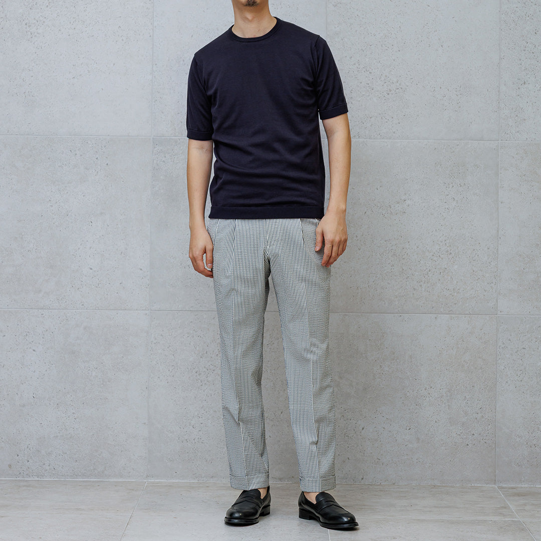 【Renewal】Knit T-shirt Color: Navy