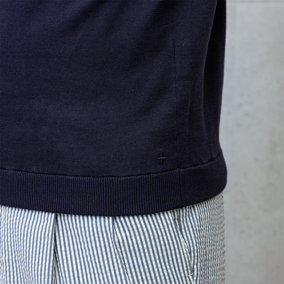 【Renewal】Knit T-shirt Color: Navy