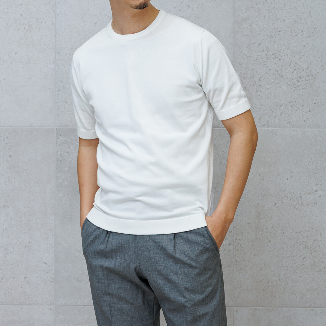 【Renewal】Knit T-shirt Color: White