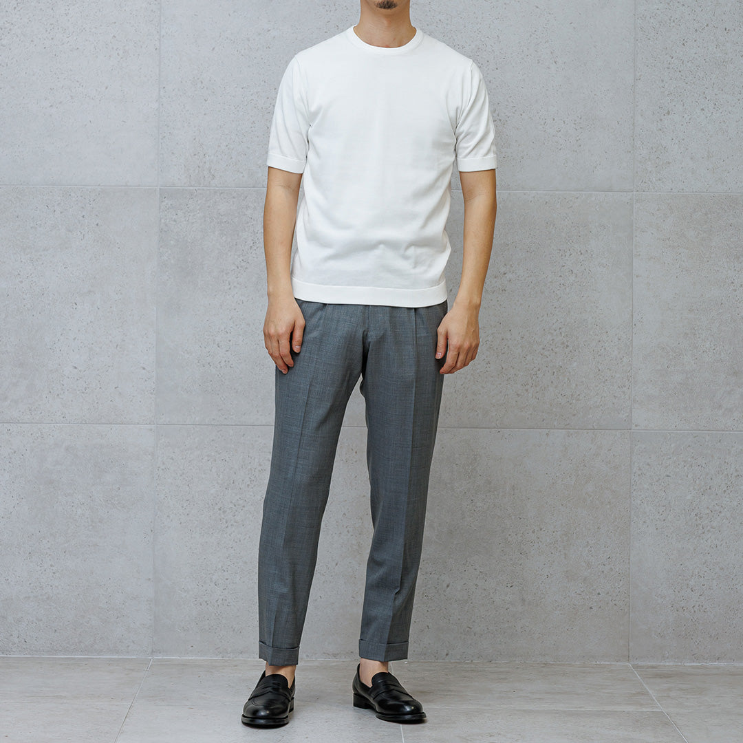 【Renewal】Knit T-shirt Color: White